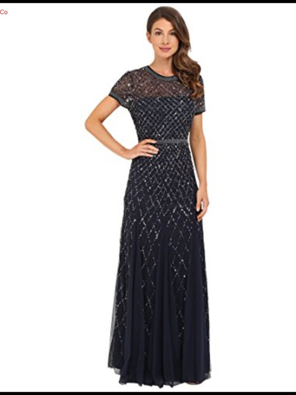 Cap Sleeve Fully Beaded A-Line Evening Gown Formal Wedding